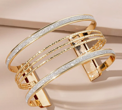 Glitter Detail Cuff Bangle