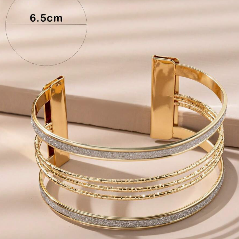 Glitter Detail Cuff Bangle