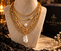 The Pearl Noire Cascade Necklace